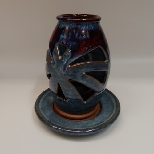 #220728 Candle Lantern Blue $22 at Hunter Wolff Gallery